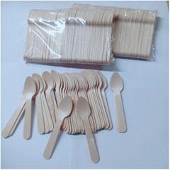 1000 thìa muỗng/ nĩa/ dao gỗ xuất khẩu Nhật dùng 1 lần dài 16cm dùng ăn bánh kem, kem, cafe