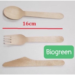 1000 thìa muỗng/ nĩa/ dao gỗ xuất khẩu Nhật dùng 1 lần dài 16cm dùng ăn bánh kem, kem, cafe