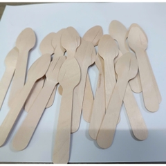 100 thìa muỗng/ nĩa/ dao gỗ xuất khẩu Nhật dùng 1 lần dài 16cm/ 11cm dùng ăn kem, bánh kem, cafe
