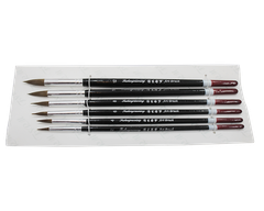 Bộ bút vẽ lông sói đầu nhọn cán đen (6 cái)