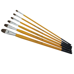 100 bộ bút lông sói cán vàng đầu bằng (6 cái / bộ)