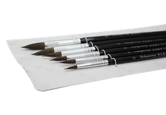 Bộ bút vẽ lông sói đầu nhọn cán đen (6 cái)