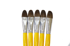 Bút lông sói cán vàng đầu bằng -S12