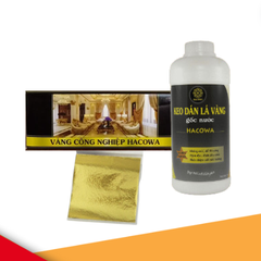 Combo 2500 lá vàng Hacowa kèm 1kg keo dán vàng Hacowa chuyên dát đồ xi măng, thạch cao, hoa quả