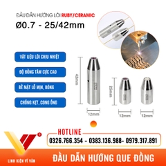 Đầu dẫn hướng que đồng Ø0.7mm, thân dài 25/42mm lõi Ruby và Ceramic | Vĩ Văn