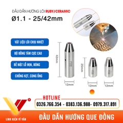 Đầu dẫn hướng que đồng Ø1.1mm, thân dài 25/42mm lõi Ruby và Ceramic | Vĩ Văn
