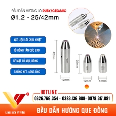 Đầu dẫn hướng que đồng Ø1.2mm, thân dài 25/42mm lõi Ruby và Ceramic | Vĩ Văn