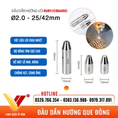 Đầu dẫn hướng que đồng Ø2.0mm, thân dài 25/42mm lõi Ruby và Ceramic | Vĩ Văn