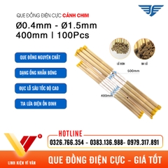 Que đồng điện cực EDM Ø0.4mm-Ø1.5mm 400mm 100Pcs Cánh Chim chính hãng | Vĩ Văn