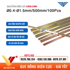 Que đồng điện cực EDM Ø0.4-Ø1.5mm 500mm 100Pcs Cánh Chim chính hãng | Vĩ Văn