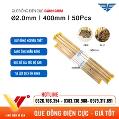 Que đồng điện cực EDM Ø2.0mm 400mm 50Pcs Cánh Chim giá tốt | Vĩ Văn