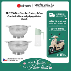 Combo 2 rổ inox và lọ đựng dầu ăn Elmich - TLD25634