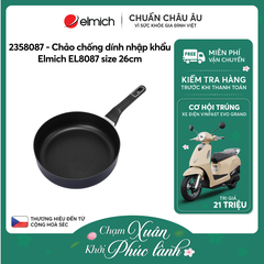 Chảo chống dính nhập khẩu Elmich EL808X size 24 - 26  - 28cm