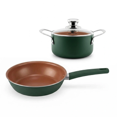Bộ nồi chảo chống dính ceramic Elmich Daily DA nồi 20, chảo 26cm