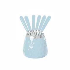 Bộ lọ sứ kèm 6 dĩa inox304 Elmich EL0209