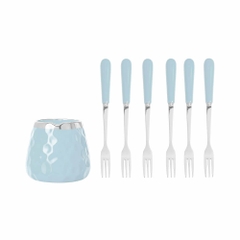 Bộ lọ sứ kèm 6 dĩa inox304 Elmich EL0209