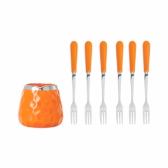 Bộ lọ sứ kèm 6 dĩa inox304 Elmich EL0209