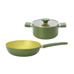 Bộ nồi chống dính Ceeramic Elmich Daily Olive nồi 20, chảo 26cm