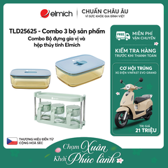 Combo Bộ đựng gia vị và hộp thủy tinh Elmich - TLD25625