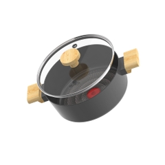 Bộ nồi chống dính vân gỗ Elmich Nature EL-5206BK03 size 18, 20 chảo 24cm