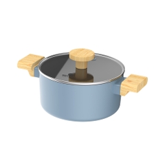 Bộ nồi chống dính vân gỗ Elmich Nature EL-5206MG03 Nồi size 18, 20, chảo 24cm.