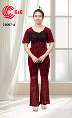 22007 - Fitted Chest Top with Sensual Lace Combined Trendy Lantern Sleeves