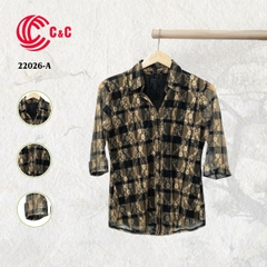 22026 - Plaid Pattern Blended With Marble Motif