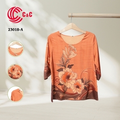 23018 - Peony Floral Pattern with Decorative Glass Stones