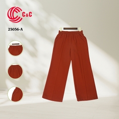 25056 - Elastic Waistband Straight Leg Pants