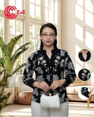 25124 - Embroidered Floral with Elegant Stand-up Collar