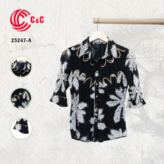 23247 - Floral Patterns Embroidered Lace with Stone Accents