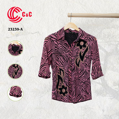 23239 - Combination of Pattern Background and Floral Decoration with Glass Beads