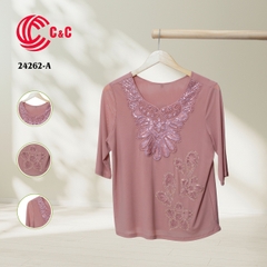 24262 - Lace Collar with Sequin and Glass Bead Detailing