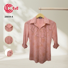 25019 - Embroidered Mesh Fabric with Lace and Gemstone Accents