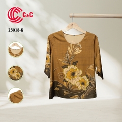 23018 - Peony Floral Pattern with Decorative Glass Stones