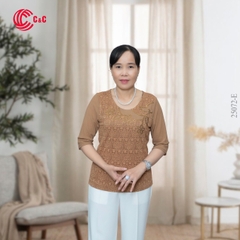 25072 - Round Neck Embroidered Mesh Fabric with 9 Color Variations