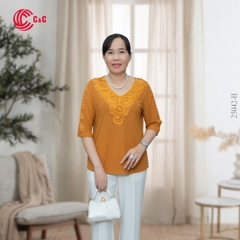 25042 - Lace-Trimmed Cut-Out Sleeves in 9 Colors