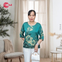 23018 - Peony Floral Pattern with Decorative Glass Stones