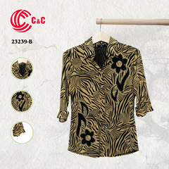 23239 - Combination of Pattern Background and Floral Decoration with Glass Beads