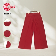 25083 - Palazzo Pants With Three Button Wide Waistband To Conceal Waist Flaws