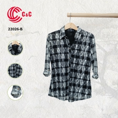 22026 - Plaid Pattern Blended With Marble Motif