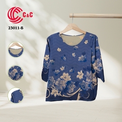 23011 - Silk Fabric with Colorful Floral Prints in 10 Colors