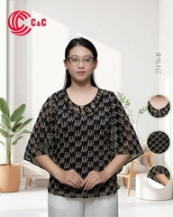 25176 - Batwing Sleeves with Typography Embroidery Pattern and Rhinestone Embellishments