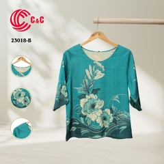 23018 - Peony Floral Pattern with Decorative Glass Stones