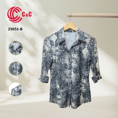 25051 - Stylized Leopard Print Mesh Fabric