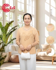 25101 - Embroidery Lace Round Neck with Large Bead