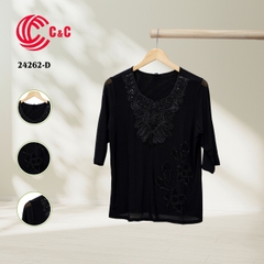 24262 - Lace Collar with Sequin and Glass Bead Detailing