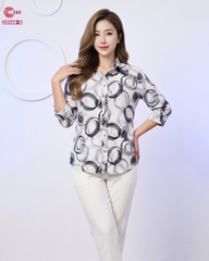 25068 - Stylized Circle Patterns Mesh Fabric 4 Colors