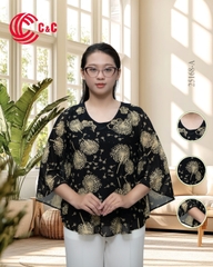 25168 - Elegant Dolman Sleeves with Dandelion Pattern