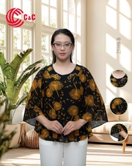 25168 - Elegant Dolman Sleeves with Dandelion Pattern